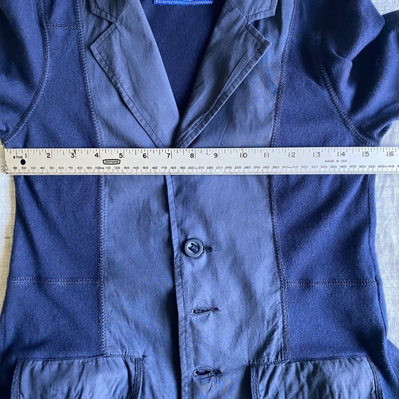 Free People navy blue t-shirt jacket with drawstring back Size 8 - Picture 15 of 16